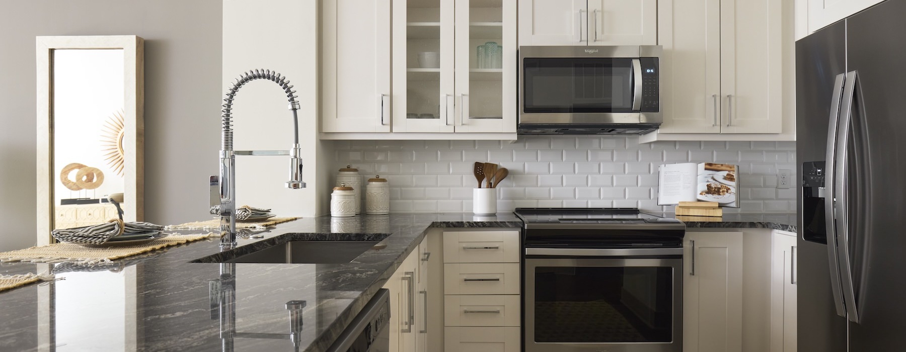 Apartment kitchen, interior view